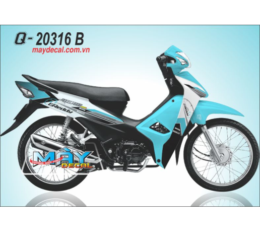 Q 20316 B WAVE 2017 greddy logo dong ho watch xanh ngoc blue trang white honda
