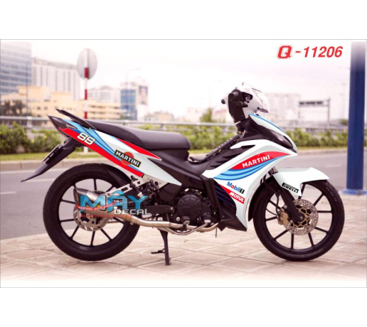 Q 11206 Exciter 2011 martin duong net line white trang xanh duong blue do red logo