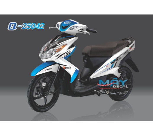 Q 25042 - LUVIAS trang white xanh duong wiseco blue logo tem dau roi eneos motor oil