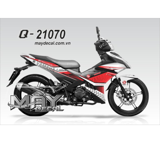 Q 21070 EX150 yamaha mui ten do red trang white black den  logo um