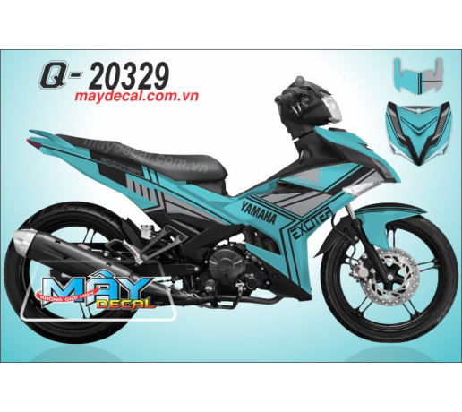 Q 20329 EX 150 xanh ngoc xam gray blue duong net line logo 
