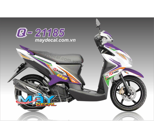 Q 21185 LUVIAS h2c trang cam xanh kawa tim purple white orange green logo tem dau yamaha proti crg