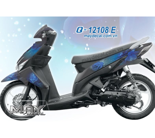 Q 12108 E click hoa hong xanh rose blue den black