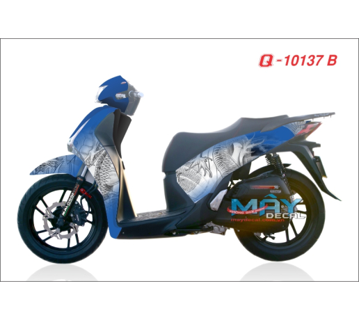Q 10137 B SH VN RONG dragon chau a asian trang white xanh gp blue