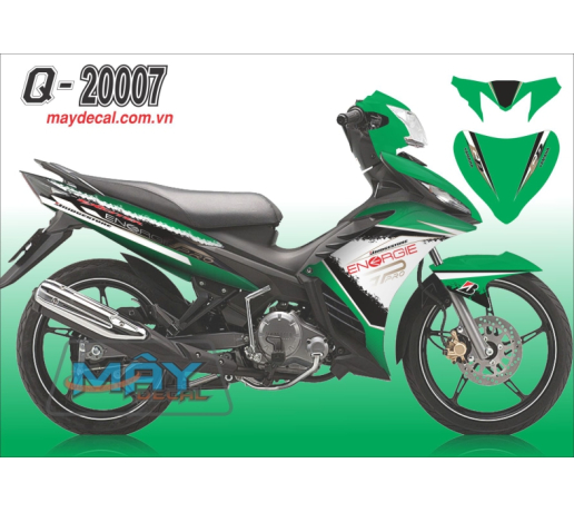 Q 20007 Exciter enorgie xanh la trang white green vet son