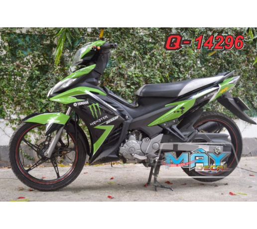 Q 14296 - EX 2011 monster logo xanh kawa den black trang white duong net line