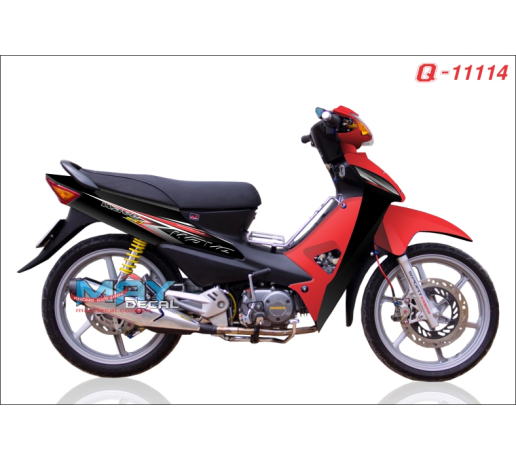 Q 11114 WAVE do den red black duong net line