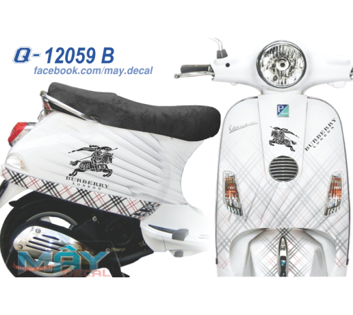 q 12059 B vespa  trang burberry ngua canh chim tia horse logo thoi trang fashion white