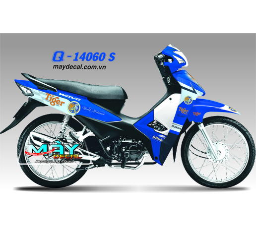 Q 14060 S WAVE A 2017 xanh GP trang tiger bia beer white blue cop ho logo