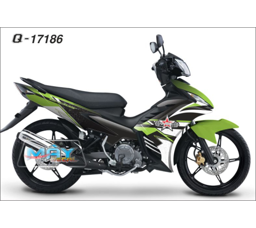 Q 17186 EXCITER xanh z1000 trang white WRC ngoi sao star den black green duong net line