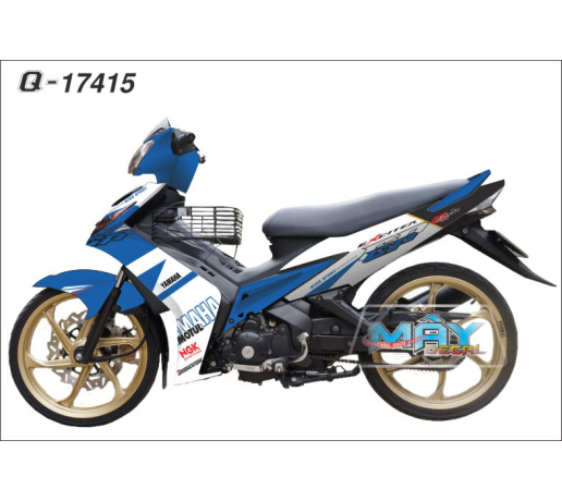 Q 17415 EXCITER 2010 xanh gp trang blue white logo tem dau