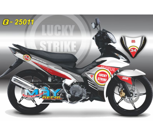Q 25011 - EX 2011 lucky strike givi motul red power trang white do xam gray logo