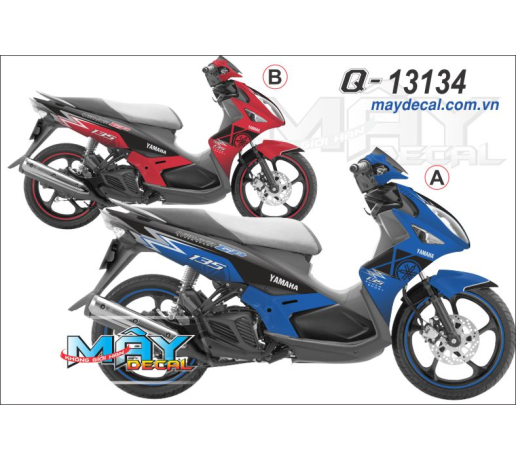 Q 13134 NO LX 135 yamaha logo soc duong net line den black do red xanh gp blue zich zac