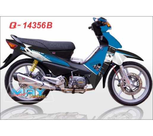 Q 14356 B - WAVE A logo chm o dai bang trang xanh gp duong crg caro white den black blue