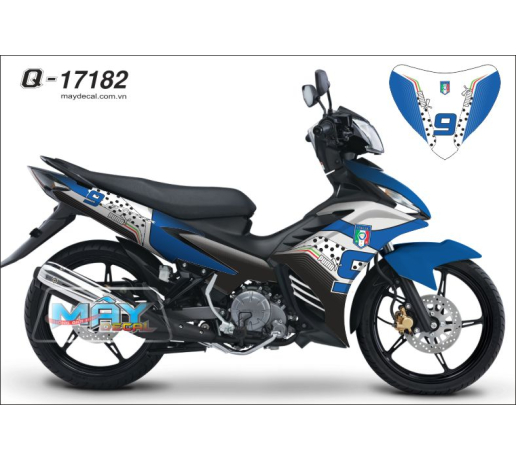 Q 17182 EXCITER ITALIA cham trang den black white blue xanh gp xanh trang do co y flag puma logo