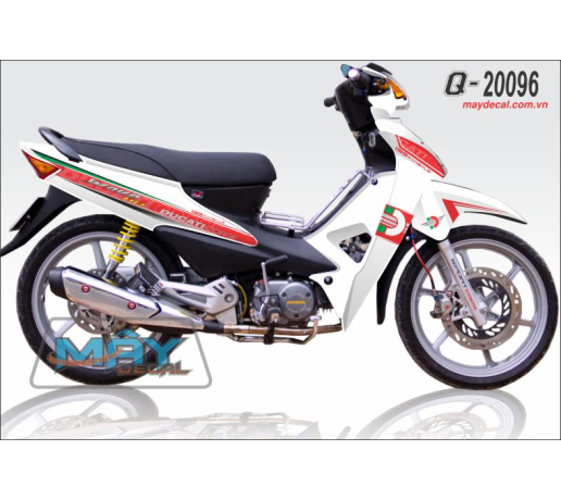 Q 20096 WAVE Alpha trang do white red ducati corse