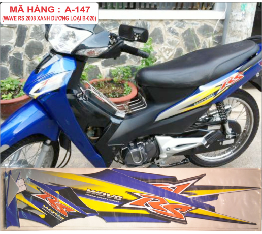 A-147 WAVE RS 2008 XANH DUONG LOAI B-020