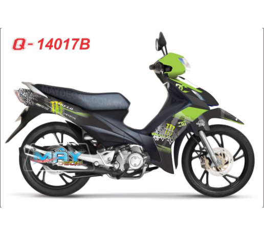 Q 14017B - AXELO monster logo xanh kawa green black den DG