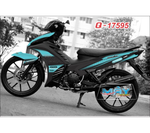 Q 17595 EXCITER 2011 NITRON den black xanh ngoc blue logo text