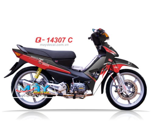 Q 14307 C - WAVE RS santander do red black den white trang logo dau nhot