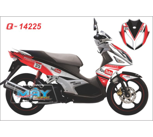 Q 14225 - NO 4 youtube yamaha do trang white red den black logo