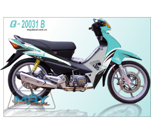 Q 20031 B WAVE alpha  xanh duong ngoc trang white blue petronas duong net den black line