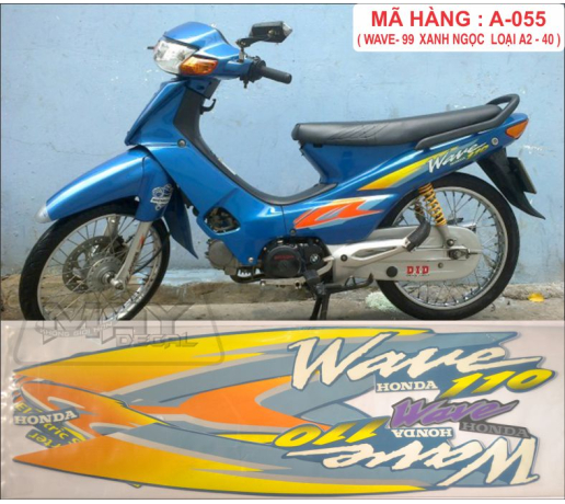 A-055  HONDA WAVE 99 XANH NGOC LOAI  A 2