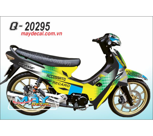 Q 20295 WAVE DOI DAU den black vang yellow vang yellow recaro accossato race xanh la green