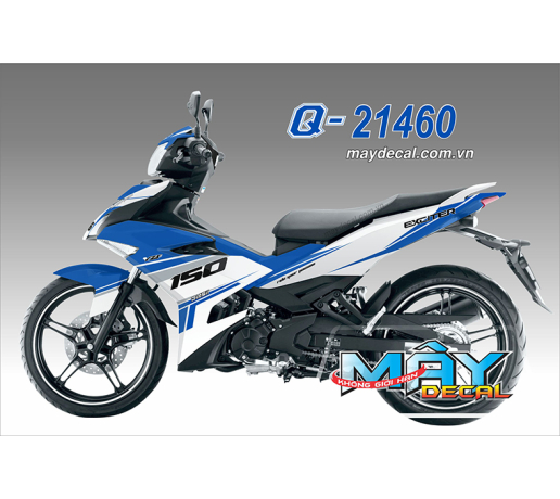 Q 21460 EX 150 ( ANH HONG DECAL ) trang white xanh gp blue diasil abmc chi line