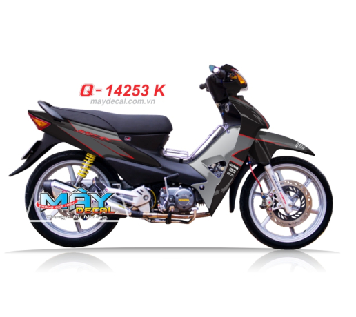 Q 14253 K - WAVE  doi dau den xam do red gray black duong net line phoi mau airbrush chi do t