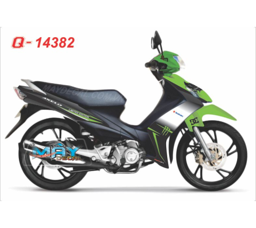Q 14382 AXELO monster logo trang white xanh kawa green dau vet mong tay quy cao