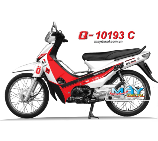 Q 10193 C - WAVE doi dau gzox trang do cam orange red white logo tem dau