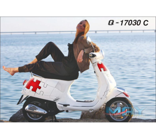 Q 17030 C VESPA LX manh ghep hinh trang white do red puzzle