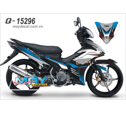 Q 15296 EX 11 trang xanh duong gp blue white black den cham vet ohlins logo