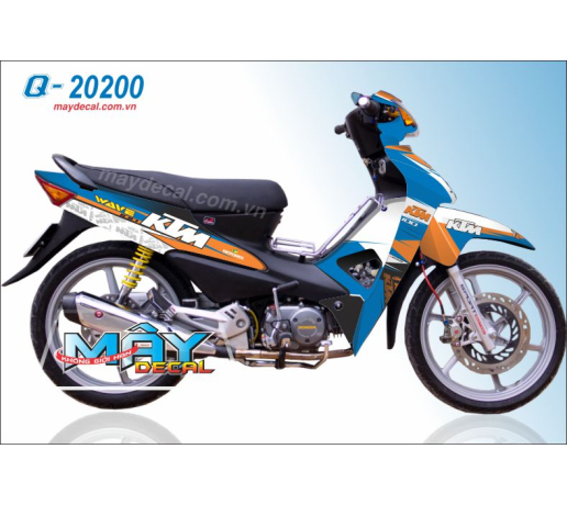 Q 20200 WAVE @ ktm xanh gp trang cam orange blue white logo chu text
