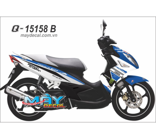 Q 15158 B NOUVO LX xanh gp trang white blue M1 monster devil quy dau cao