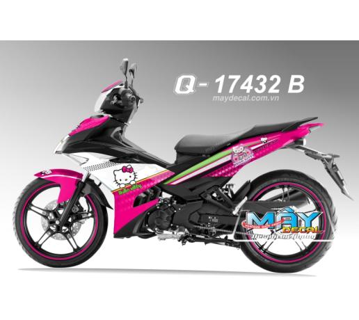 Q 17432 B - Ex 150   trang hong white pink hello kitty caro hoat hinh catoon