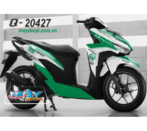 Q 20427 CLICK 2018 XANH GREEN TRANG WHITE CANH SAT POLICE DUBAI  SPORT
