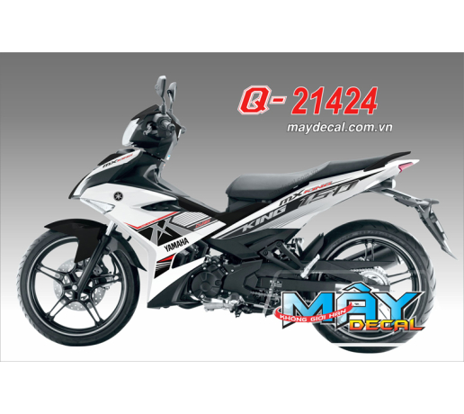 Q 21424 EX 150 MX KING NEW trang white den black xam gray chi line 