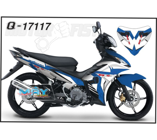 Q 17117 Exciter 2011 motor trang xanh gp blue white hand tay nam dam