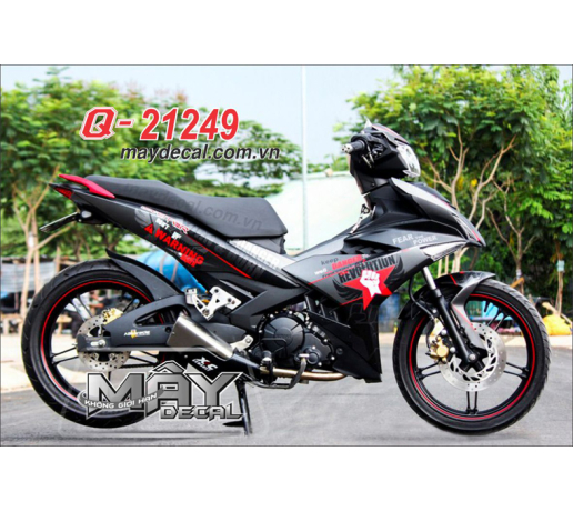 Q 21249 EX 150 ban tay a warrning gnoi sao star revoidtion fear power keep danger den xam black gray