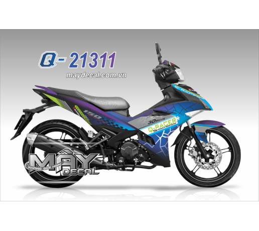 Q 21311 EX 150 tim violet xanh la green xanh gp blue den black trang white brembo 3d bluray qracer  