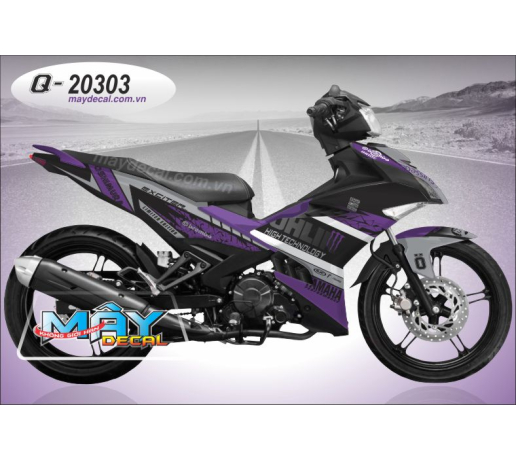 Q 20303 EX 150 tim den black purple ohlins logo yamaha cham vet nut monster dau vet mong tay quy cao
