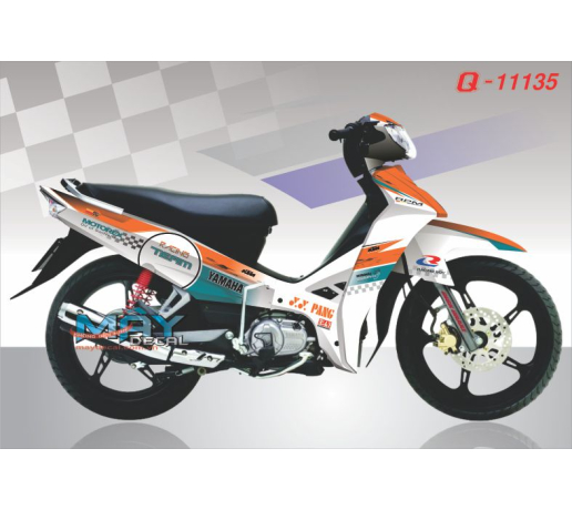 Q 11135 Sirius trang cam xanh white oragne cycal duong net line caro logo yamaha racing team