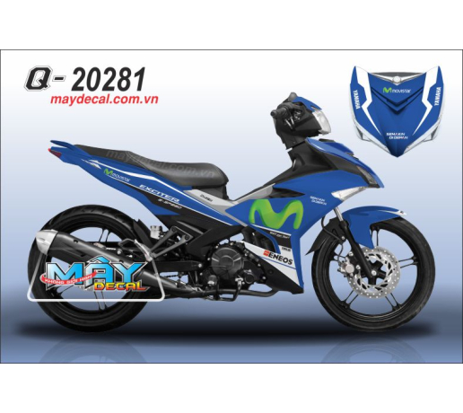 Q 20281 EX 150 movistar eneos logo xanh gp trang  white blue