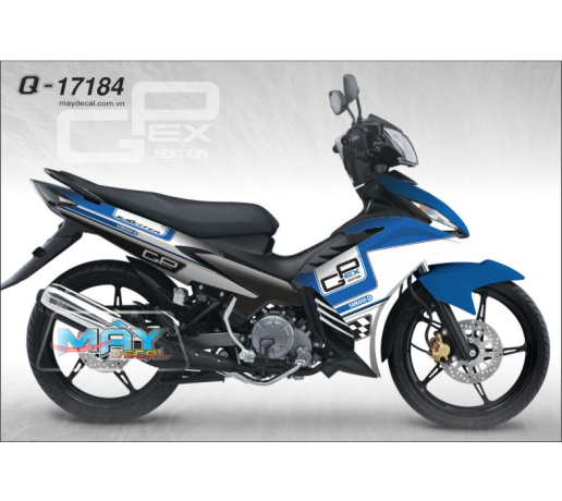 Q 17184 EXCITER GP xanh trang blue white co caro duong net line
