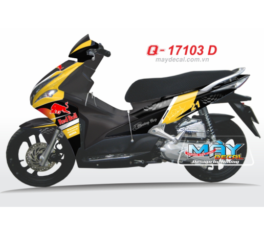 Q 17103 D - AB 2011 red bull, brembo, motul, michelin, vang yellow den black xe dan decal trang tri	