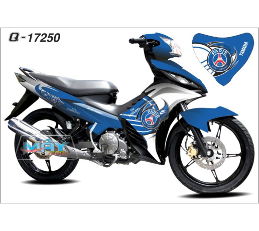Q 17250 exciter xanh gp blue trang paris logo the thao sport cau lac bo clb
