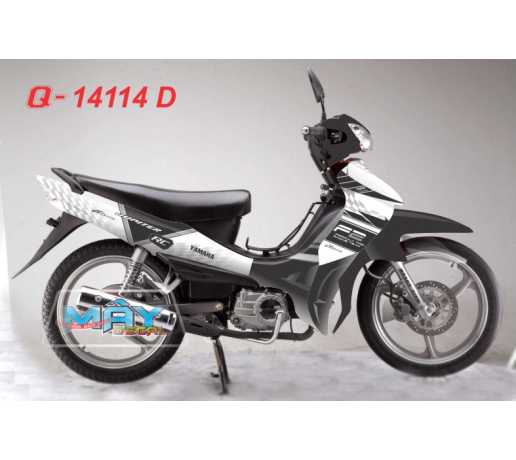 Q 14114 D - JU 2011 trang den f2 racing team caro black white gray xam chu dua