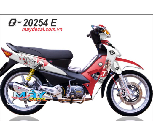 Q 20254 E WAVE @  SAMURAI co gai girl geisha trang do den black white red hoa dao